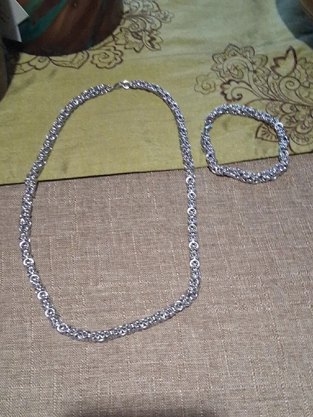 Unisex Stainless Steel Rope Chain 26in. Necklace &10 in. Bracelet Set - Silver